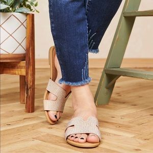 NanaMacs Uptown Flair Rhinestone Nude Sandals